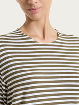 Maglietta boxy a righe in Viscosa Summer Verdi Donna - Ragno