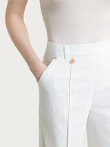 Jeans ampio con nervature e tasche in Light Denim Bianchi Donna - Ragno