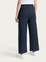 Jeans ampio con nervature e tasche in Light Denim Viola Donna - Ragno