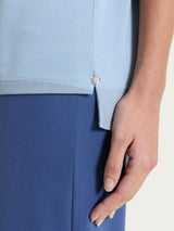 Maglietta girocollo con macro righe in Summer Light e Lurex Azzurri Donna - Ragno