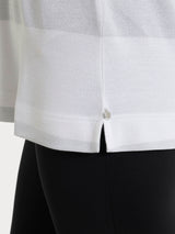 Maglietta con scollo a barchetta e macro righe in Summer Light e Lurex Bianchi Donna - Ragno