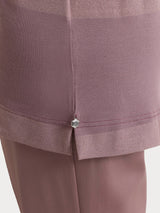 Maglietta con scollo a barchetta e macro righe in Summer Light e Lurex Viola Donna - Ragno