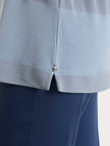 Maglietta con scollo a barchetta e macro righe in Summer Light e Lurex Azzurri Donna - Ragno