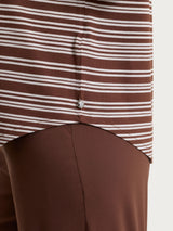 Maglietta girocollo a righe alternate in Viscosa Summer Marroni Donna - Ragno