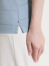 Maglietta con collo a barchetta e micro righe in Summer Light  Azzurri Donna - Ragno