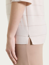 Maglietta con collo a barchetta e micro righe in Summer Light  Rosa Donna - Ragno