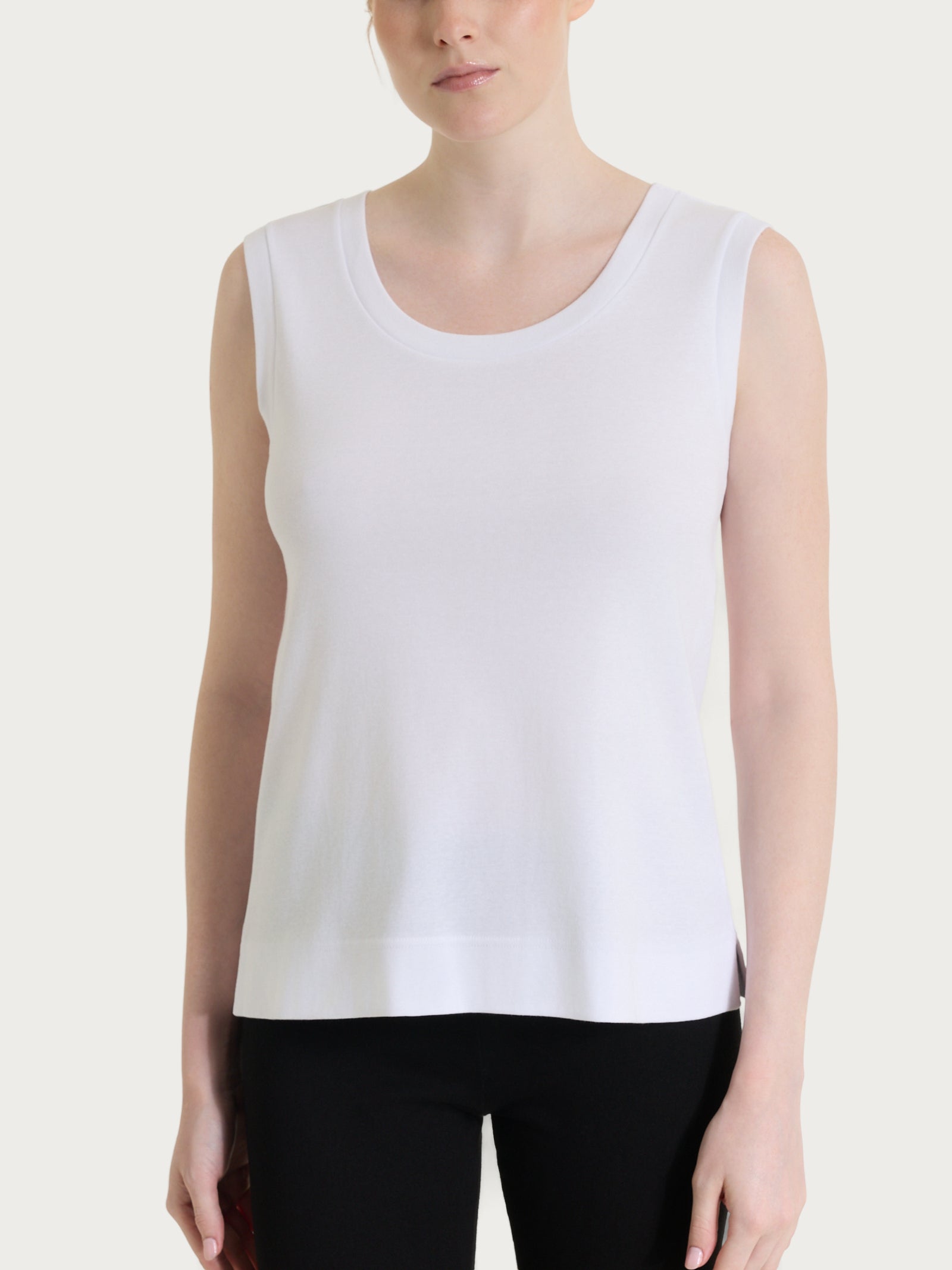 Top smanicato in Eco Cotton Stretch Bianchi Donna - Ragno