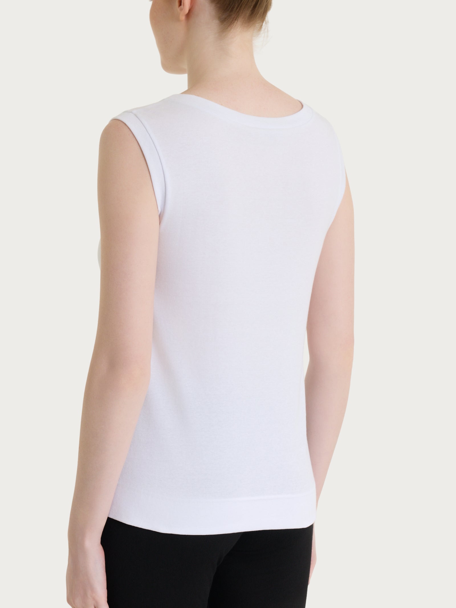 Top smanicato in Eco Cotton Stretch Bianchi Donna - Ragno