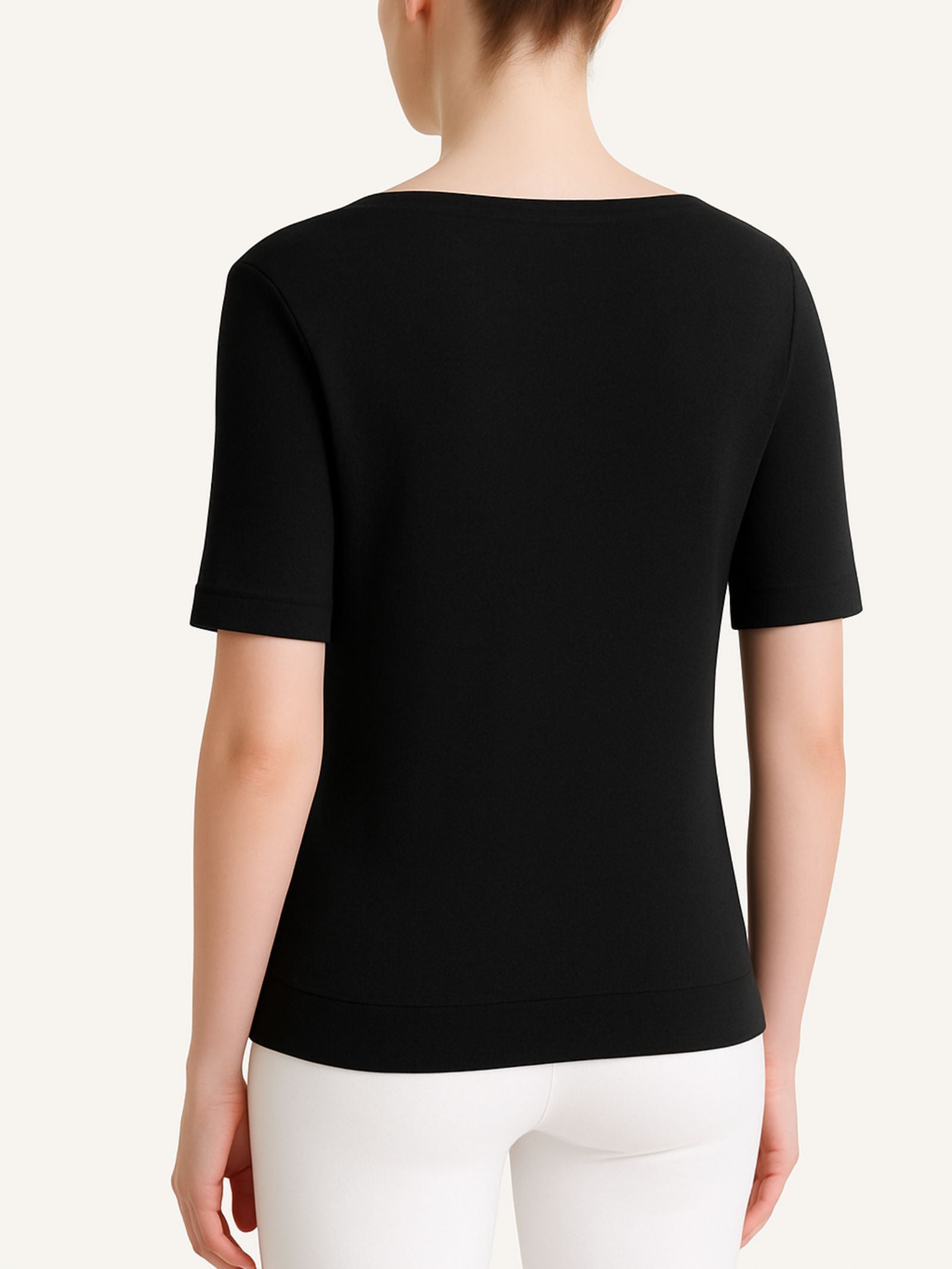 Maglietta girocollo in Eco Cotton Stretch Neri Donna - Ragno