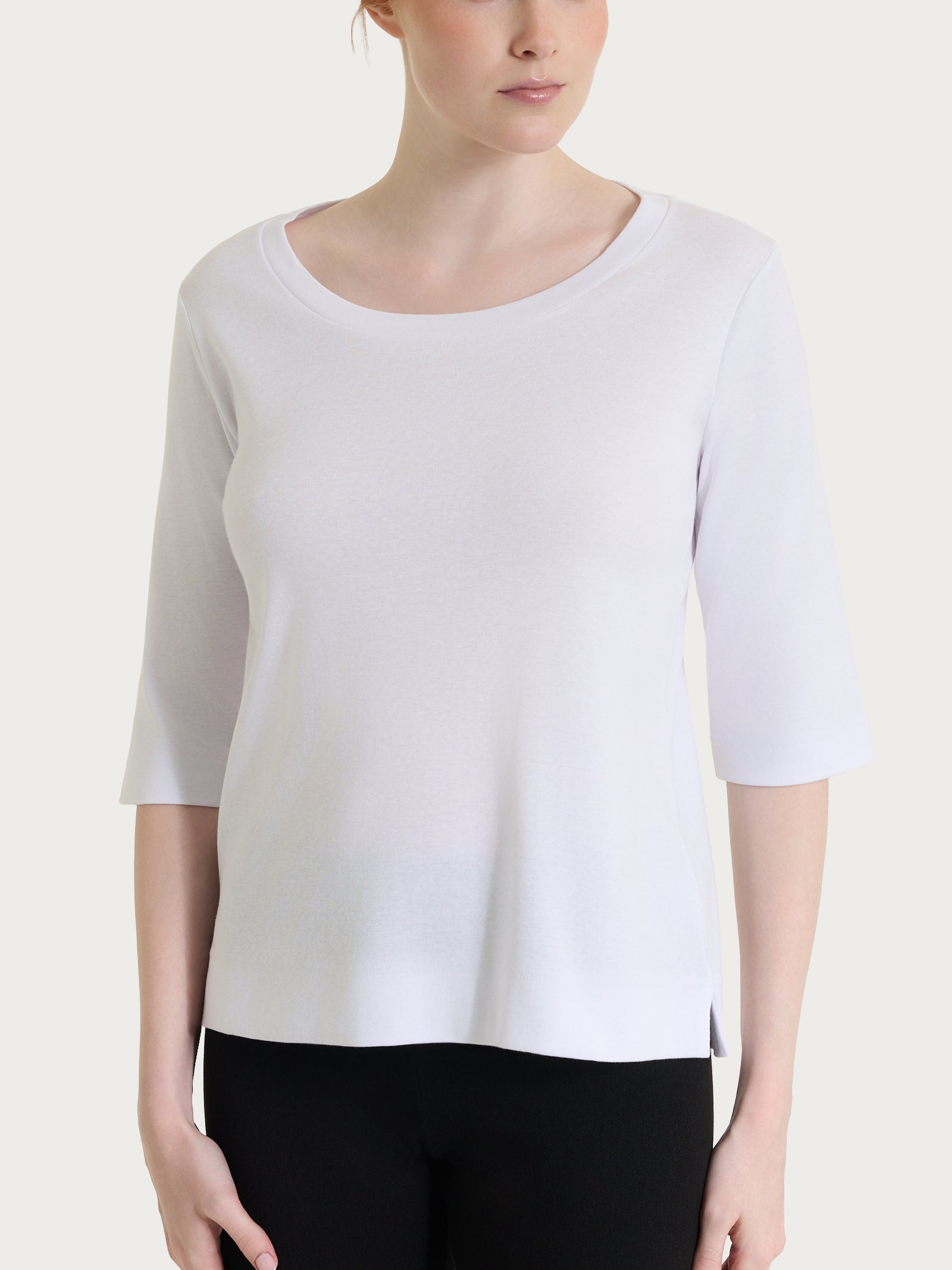 Maglietta con manica 3/4 in Eco Cotton Stretch Bianchi Donna - Ragno