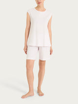 Pigiama corto tinta unita in Jersey di Cotone Viola Donna - Ragno