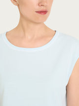 Pigiama corto tinta unita in Jersey di Cotone Azzurri Donna - Ragno