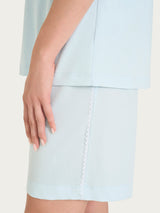Pigiama corto tinta unita in Jersey di Cotone Azzurri Donna - Ragno