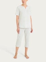 Pigiama a pinocchietto con pizzo in Jersey di Cotone Neri Donna - Ragno