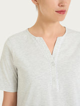 Pigiama a pinocchietto con pizzo in Jersey di Cotone Neri Donna - Ragno