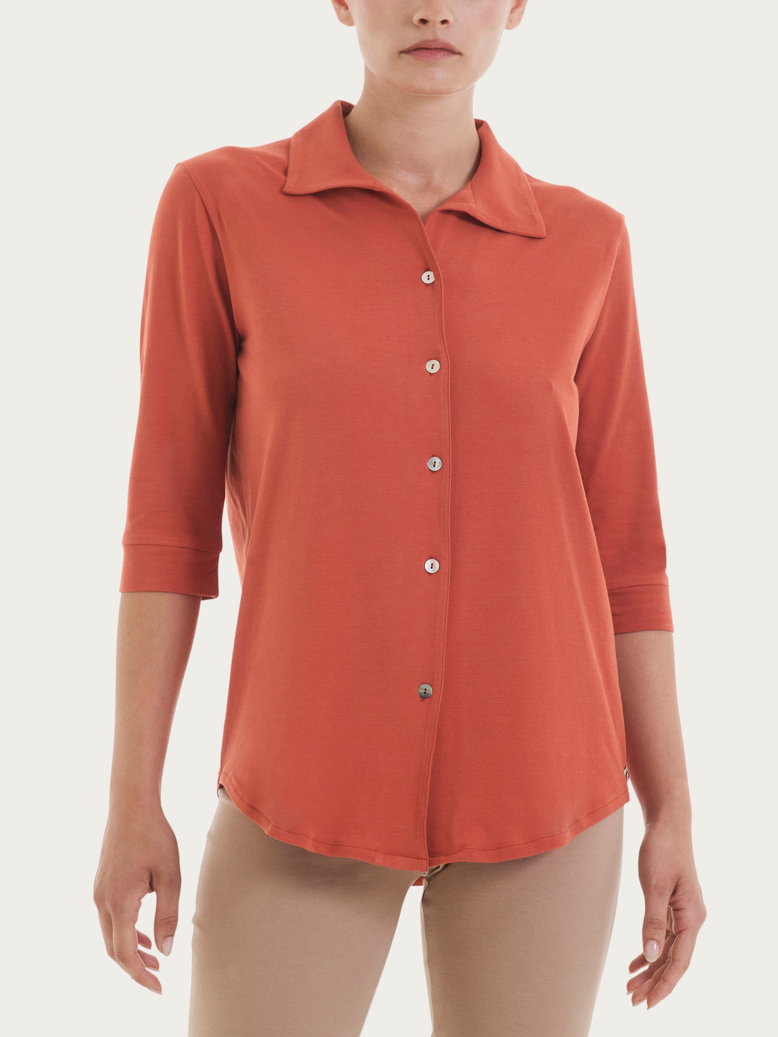 Camicia con manica 3/4 in Ultralight Rossi Donna - Ragno