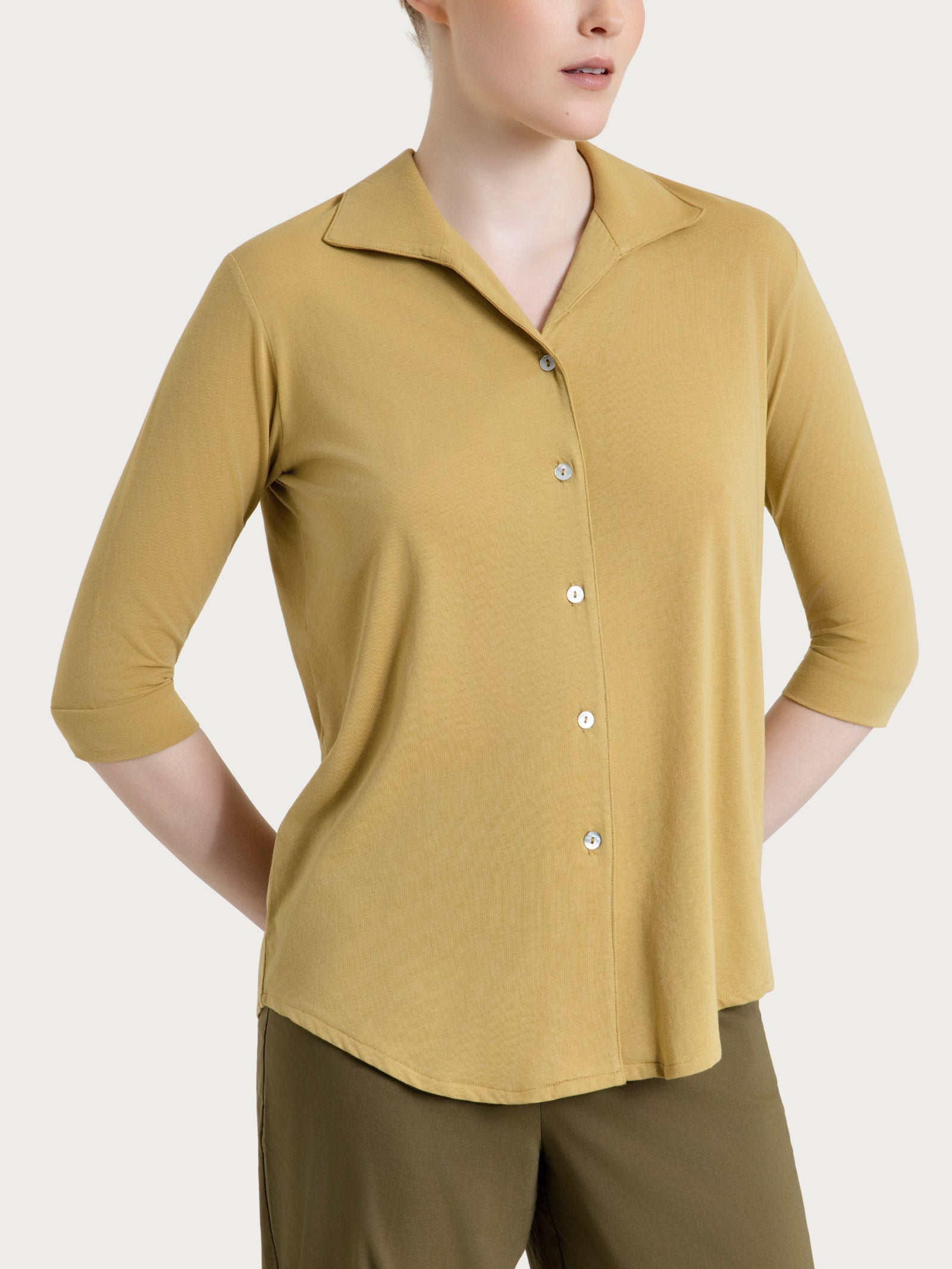 Camicia con manica 3/4 in Ultralight Verdi Donna - Ragno