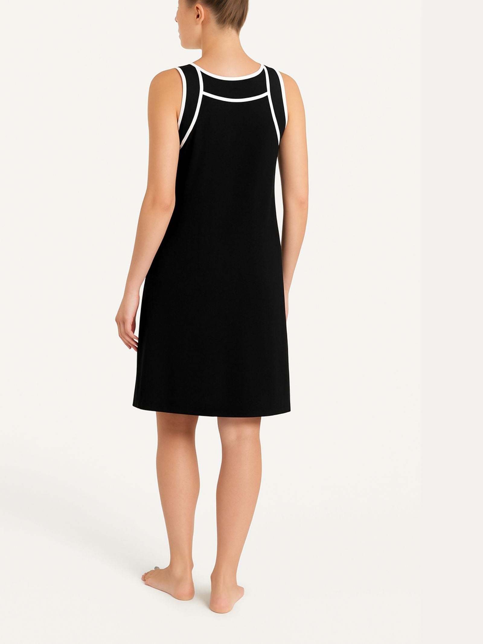 Abito smanicato con piping in Viscosa Summer  Neri Donna - Ragno
