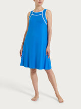 Abito smanicato con piping in Viscosa Summer  Azzurri Donna - Ragno