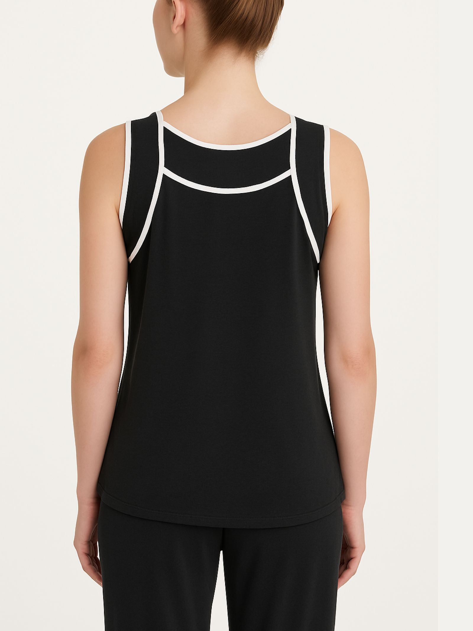Top a spalla larga con piping in Viscosa Summer  Neri Donna - Ragno