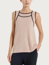 Top a spalla larga con piping in Viscosa Summer  Marroni Donna - Ragno