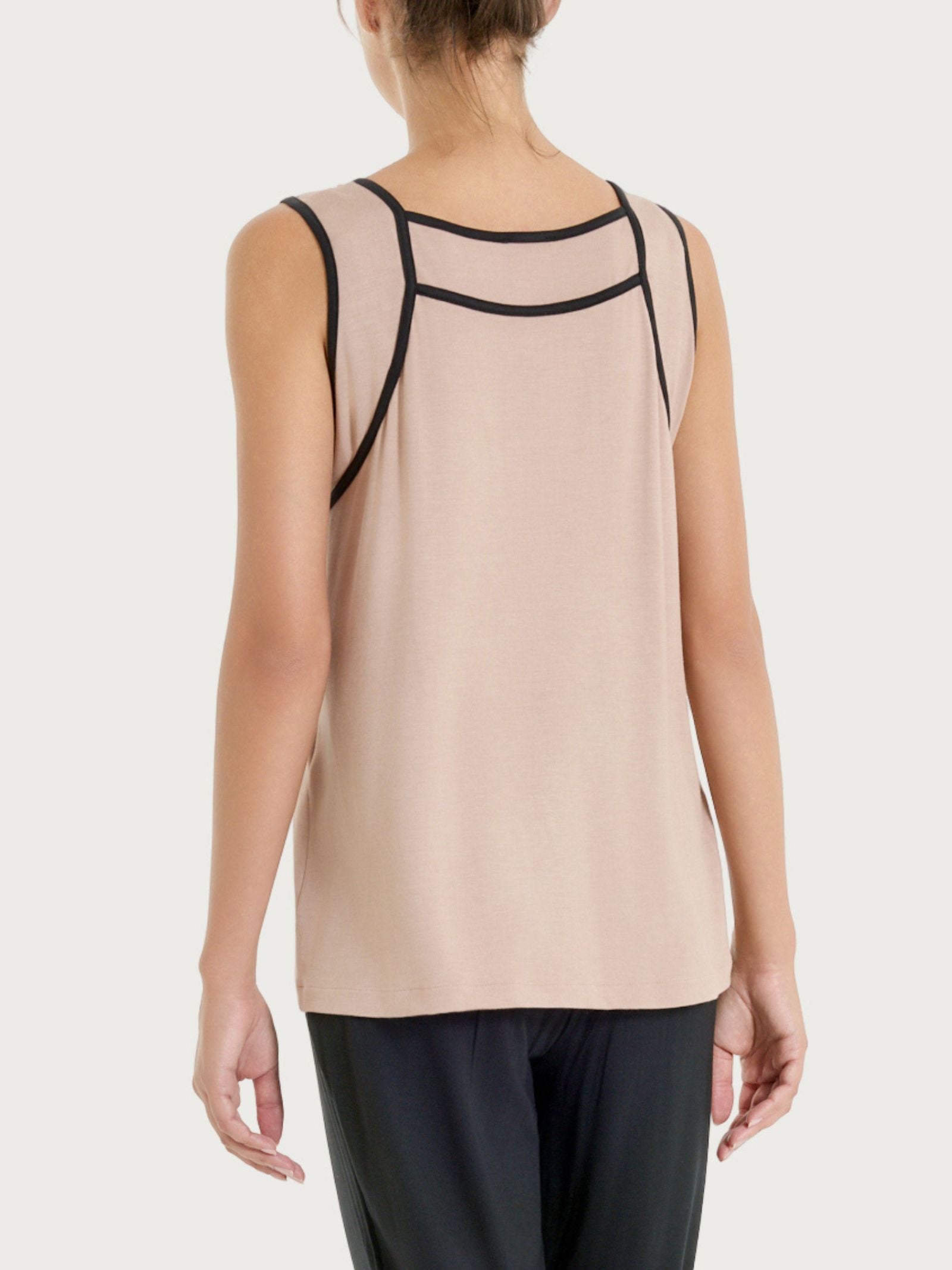 Breitschultriges Top mit Viscosa Summer Paspelierung Braun Women - Ragno