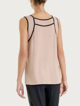 Top a spalla larga con piping in Viscosa Summer  Marroni Donna - Ragno