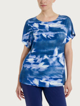 Maglietta con fantasia floreale in Viscosa Summer Blu Donna - Ragno