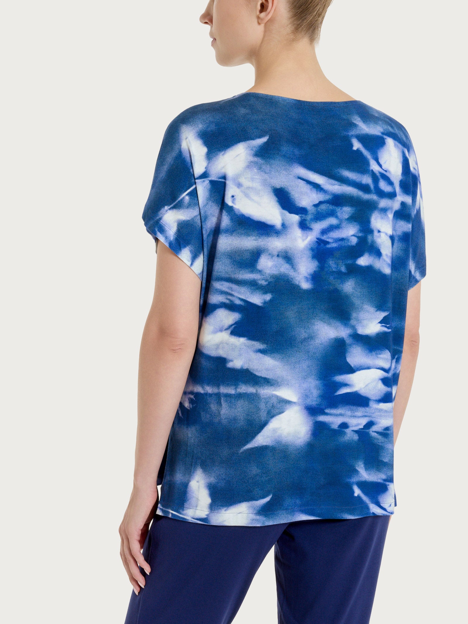 Maglietta con fantasia floreale in Viscosa Summer Blu Donna - Ragno