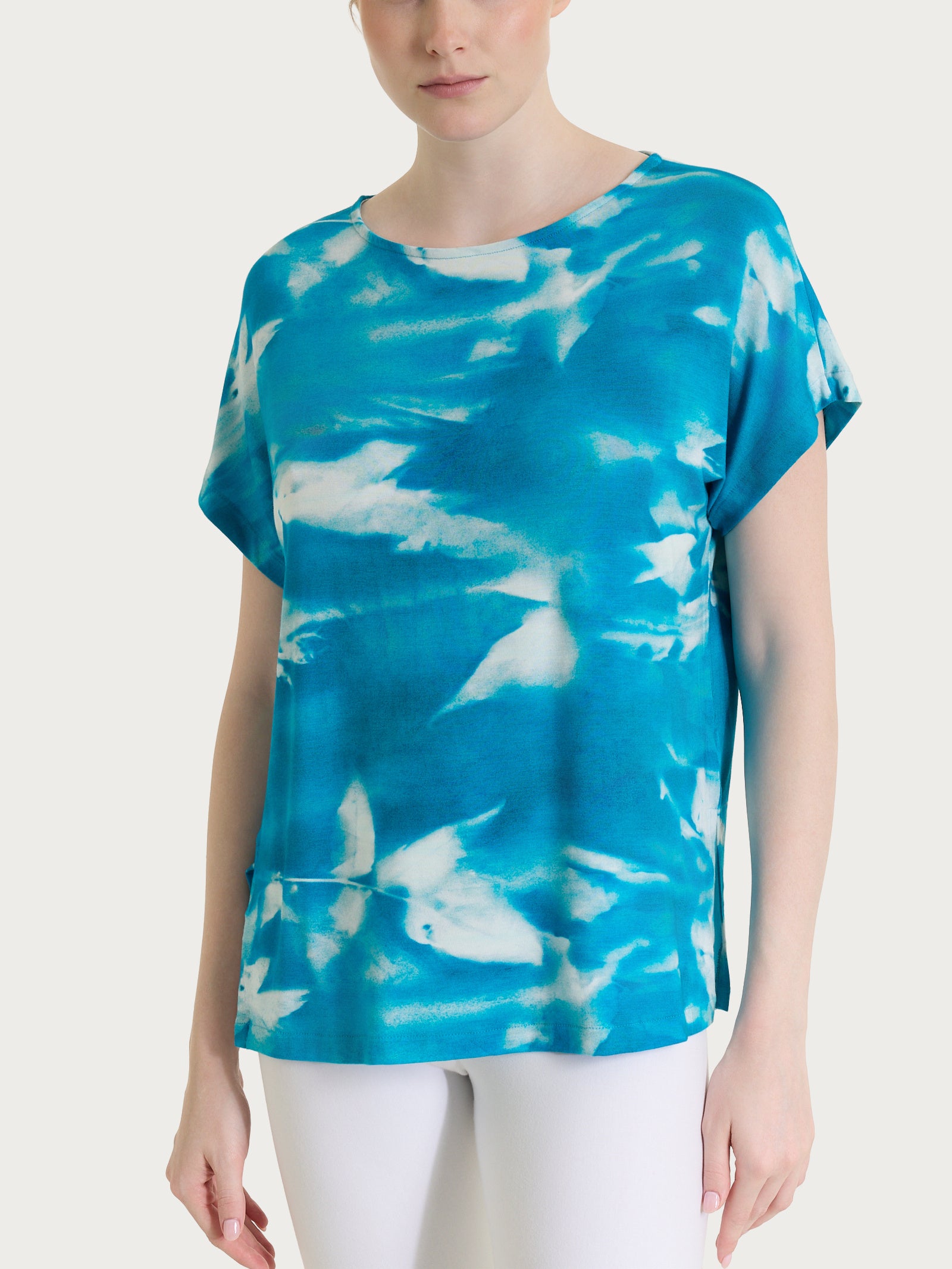 Maglietta con fantasia floreale in Viscosa Summer Azzurri Donna - Ragno