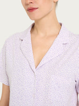 Pigiama corto con fantasia micro animalier in Jersey di cotone Viola Donna - Ragno