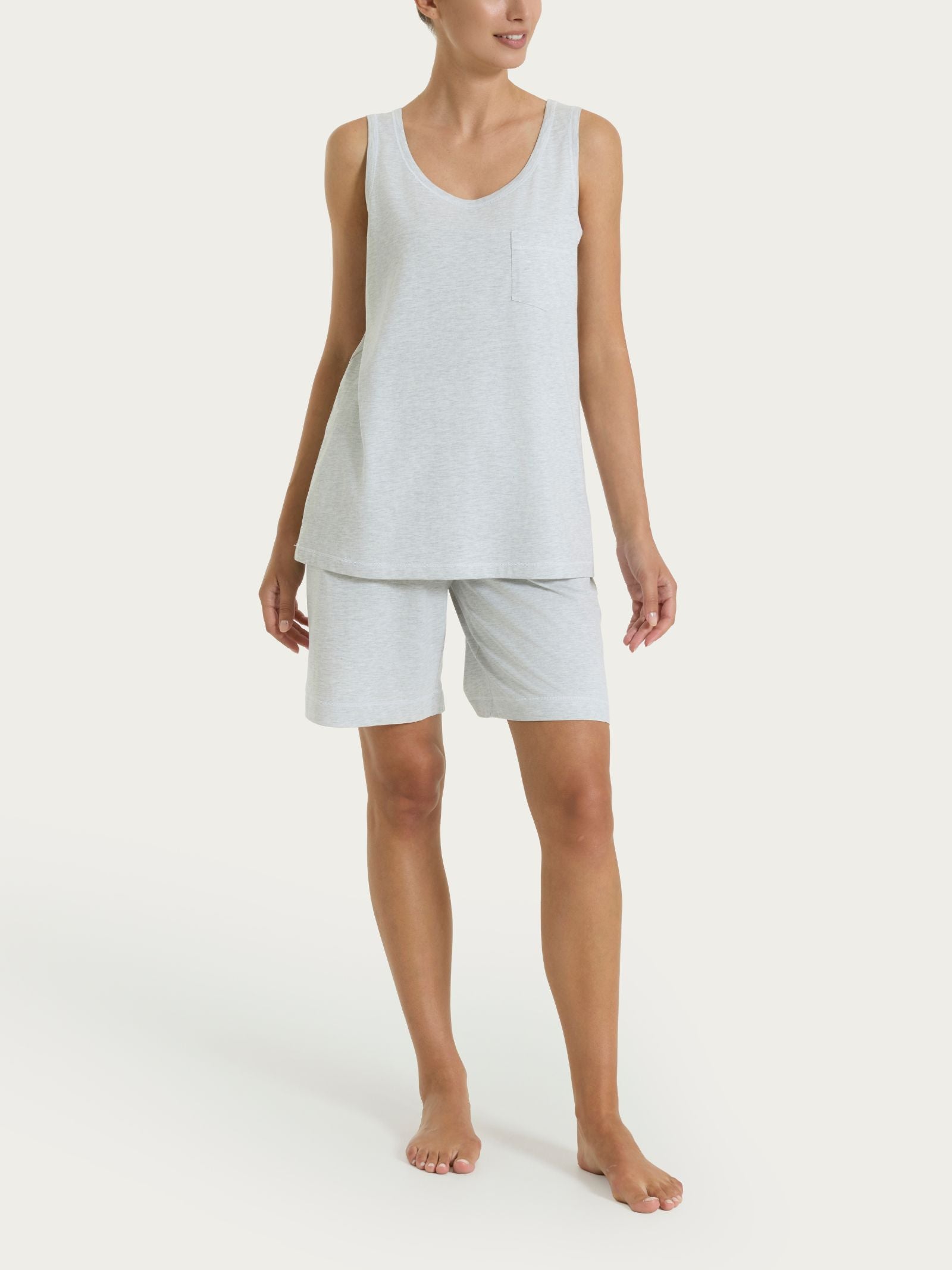 Pigiama corto smanicato in Jersey di Cotone Neri Donna - Ragno