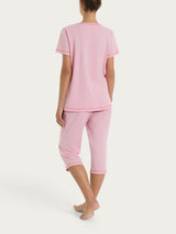 Pigiama tinta unita a pinocchietto in Jersey di Cotone Rosa Donna - Ragno