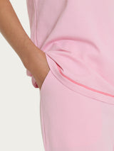 Pigiama tinta unita a pinocchietto in Jersey di Cotone Rosa Donna - Ragno