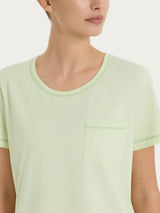 Pigiama tinta unita a pinocchietto in Jersey di Cotone Verdi Donna - Ragno