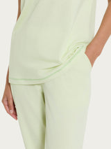 Pigiama tinta unita a pinocchietto in Jersey di Cotone Verdi Donna - Ragno