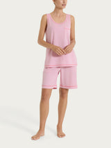 Pigiama corto smanicato in Jersey di Cotone Rosa Donna - Ragno