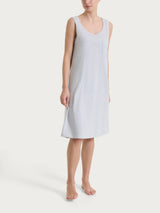 Camicia da notte smanicata in Jersey di Cotone Neri Donna - Ragno