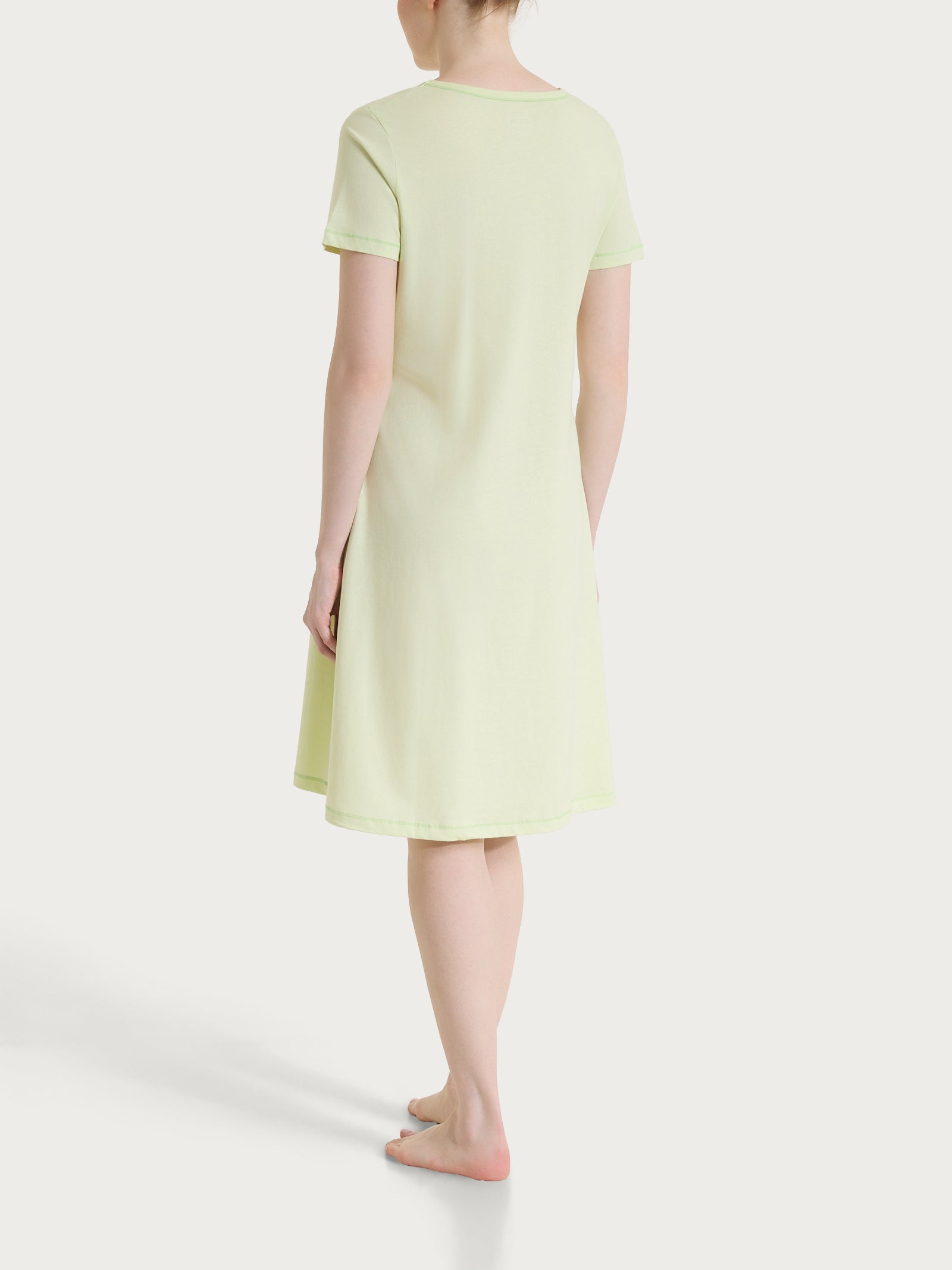 Camicia da notte tinta unita in Jersey di Cotone Verdi Donna - Ragno