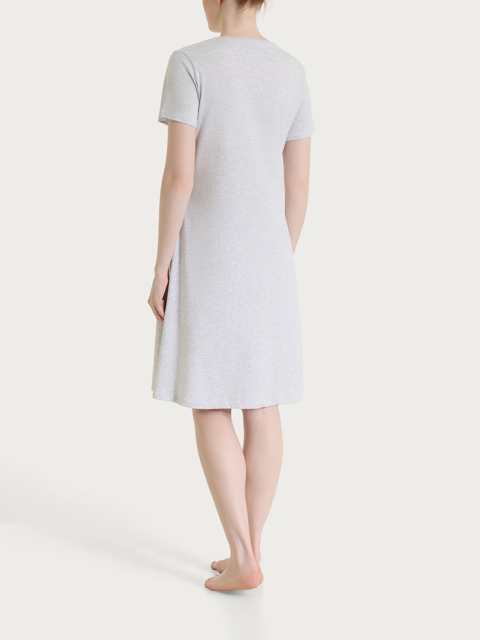 Camicia da notte tinta unita in Jersey di Cotone Neri Donna - Ragno