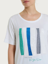 Maglietta con stampa in Viscosa Summer Bianchi Donna - Ragno