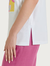 Maglietta con stampa in Viscosa Summer Bianchi Donna - Ragno