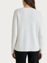 Maglia girocollo in punto perla Four Seasons Bianchi Donna - Ragno