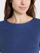 Maglia girocollo in punto perla Four Seasons Blu Donna - Ragno