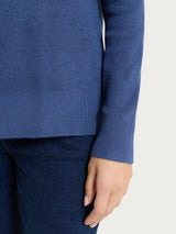 Maglia girocollo in punto perla Four Seasons Blu Donna - Ragno