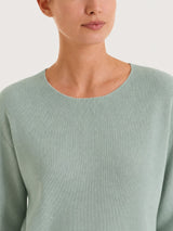 Maglia girocollo in punto perla Four Seasons Verdi Donna - Ragno