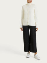 Cardigan con scollo a V in punto perla Four Seasons Bianchi Donna - Ragno
