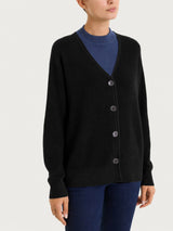 Cardigan con scollo a V in punto perla Four Seasons Neri Donna - Ragno
