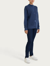 Cardigan con scollo a V in punto perla Four Seasons Blu Donna - Ragno