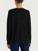Cardigan girocollo con bottoni in punto perla Four Seasons Neri Donna - Ragno